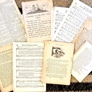 Junk Journal Pages Authentic Vintage-- Dictionary, Medical , Hymnal, Catalog, Not Digital, Crafting Kids Adults image 5