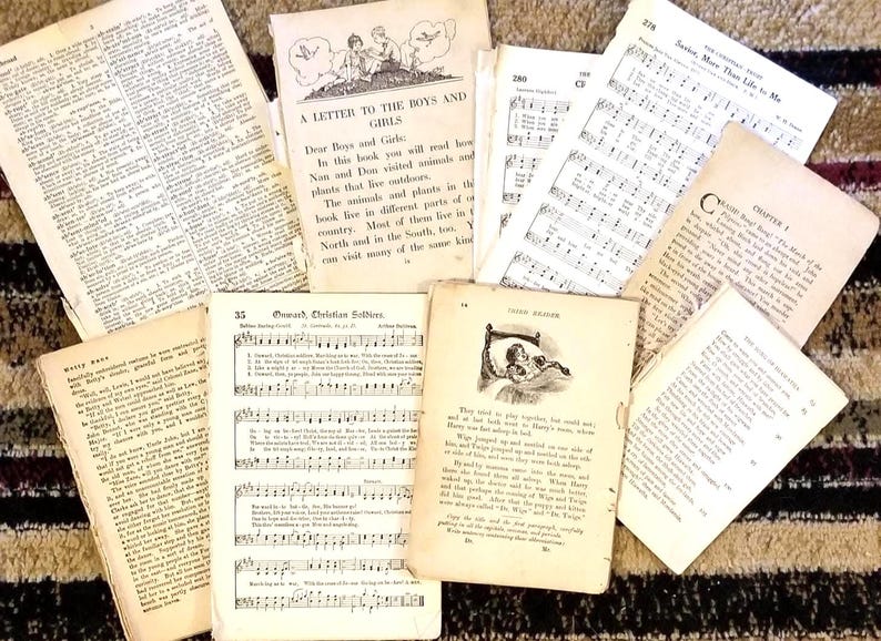Junk Journal Pages Authentic Vintage-- Dictionary, Medical , Hymnal, Catalog, Not Digital, Crafting Kids Adults image 5