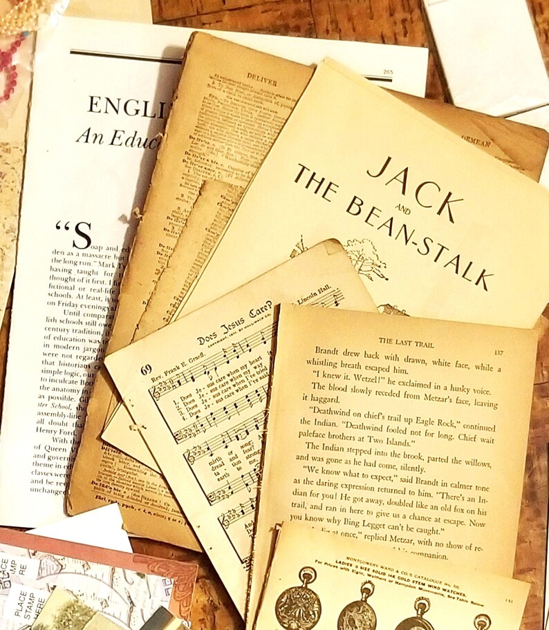 Junk Journal Pages Authentic Vintage-- Dictionary, Medical , Hymnal, Catalog, Not Digital, Crafting Kids Adults image 2