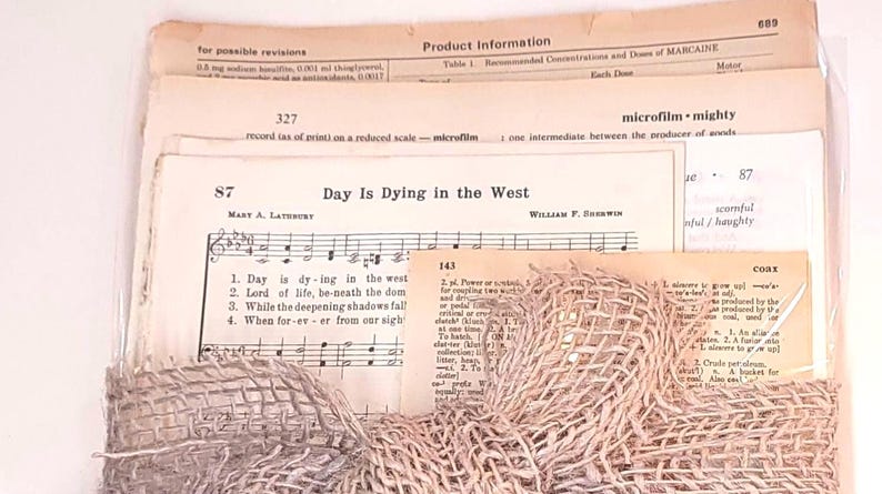 Junk Journal Pages Authentic Vintage-- Dictionary, Medical , Hymnal, Catalog, Not Digital, Crafting Kids Adults image 7