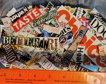 Cut Out Words 400-800 Actual Words No Digital, Vision Boards, Journals, 1/4 inch to GIGANTIC! 2"+ MINIMUM Order=400 (4 pkg)