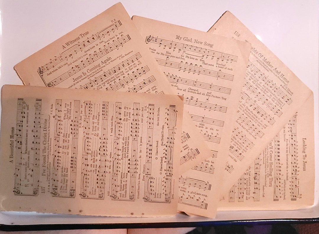 Old Distressed Hymnal Pages-real Ultra Distressed-craft Journal Collage ...