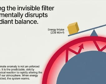 Earth Radiant Balance Infographic Poster | Greenhouse Effect Educational Chart