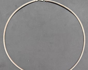 Vintage Italian Sterling Silver 925 Omega Chain Necklace 18" 15.39g