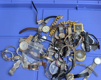 Vintage Watch Lot 2.78lb Skagen, Fossil, Anne Klein, Pocket Watches Repair/Parts