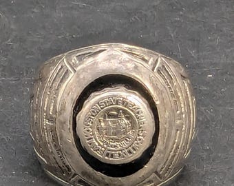 Vintage Sam Houston State Teachers College Sterling Silver Ring Jostens Size 7.5