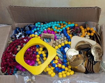 Vintage To Now Mixed Jewelry Lot Craft Wear Resale 7lb Box Full