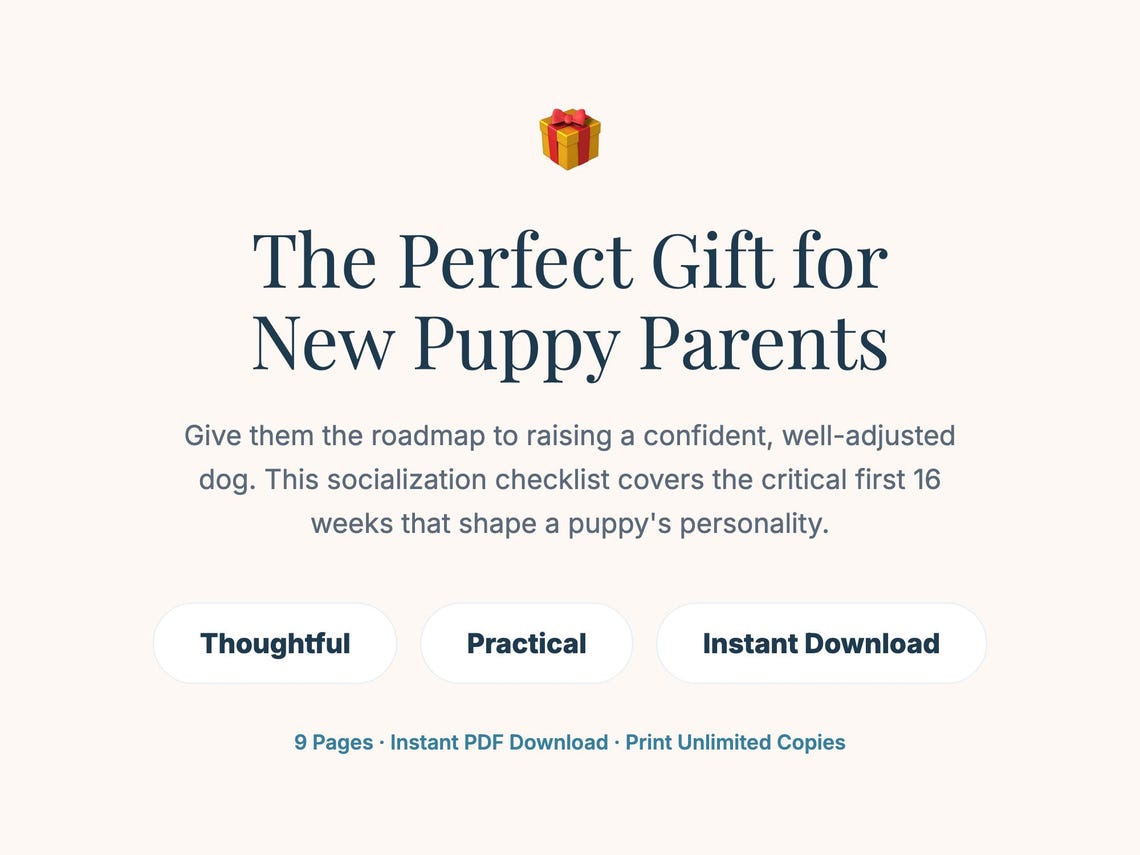 Puppy Socialization Checklist Printable PDF | Fear Periods Guide | Dog ...