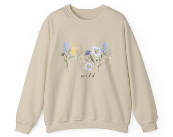 Sweat-shirt ras du cou à fleurs sauvages