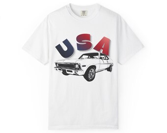 T-shirt unisexe teint en pièce américain