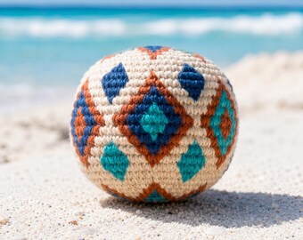 Virkad boll, jonglering, säcksäck, handstickad röd, Hacky Sack, fotväska, stress