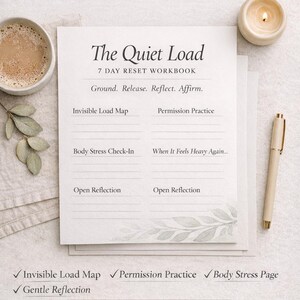 7 Day Reset for Emotional Labor and Mental Load, Printable Journal for Burnout Relief, Self Care Workbook, A4 and US Letter, The Quiet Load™ image 4