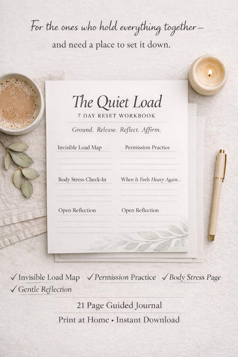 7 Day Reset for Emotional Labor and Mental Load, Printable Journal for Burnout Relief, Self Care Workbook, A4 and US Letter, The Quiet Load™ image 4