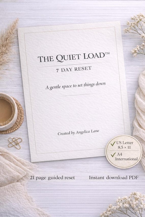 7 Day Reset for Emotional Labor and Mental Load, Printable Journal for Burnout Relief, Self Care Workbook, A4 and US Letter, The Quiet Load™