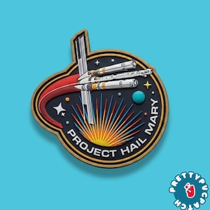 PVC Patch Loop and Hook Pretty Patch Project Hail Mary Space Rocket Rubber Badge Sci Fi Novel Astro Emblem for Backpacks Jackets
