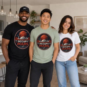 Occupy Mars patch graphic T-Shirt | Space exploration, Mars colony design