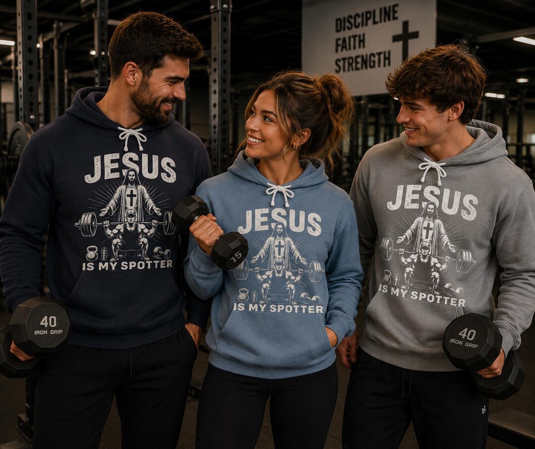 Jesus is My Spotter Hoodie | Christian Faith Gym Sweatshirt - Etsy