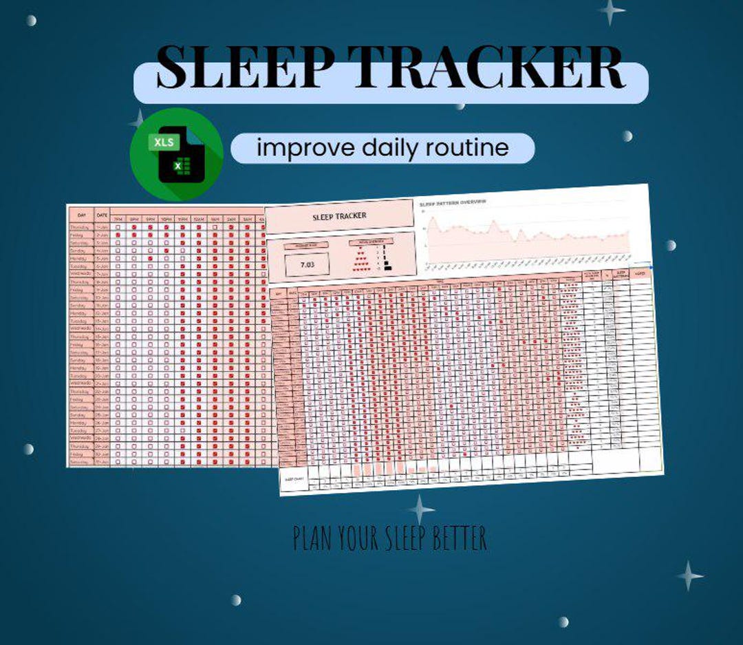 Google Sheets Sleep Tracker | Sleep Log Spreadsheet | Bedtime Routine ...