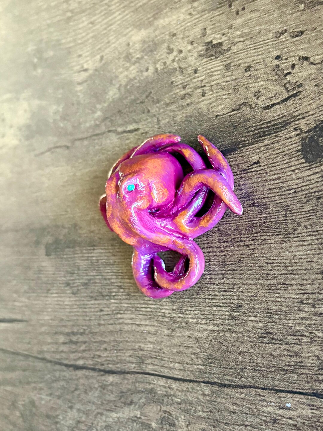 Purple & Orange. Octopus Fridge Magnet. Handmade Clay Ocean Decor - Etsy