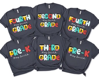Personalized Pre-K Teacher Comfort Colors®  Shirt, Doodle Crayon Design, Back To School Tee