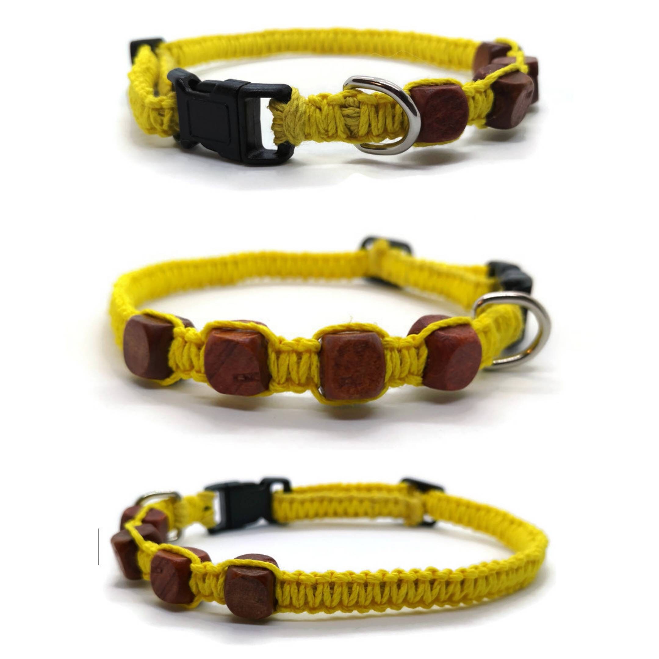 Wooden Beaded Dog Collar / Wooden Bead Cat Collar / Macrame Etsy