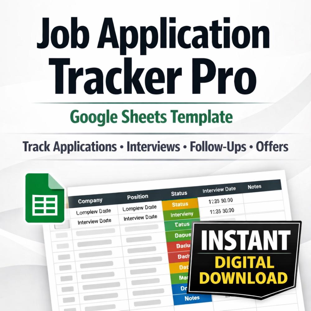 Job Application Tracker Google Sheets | Job Search Spreadsheet ...