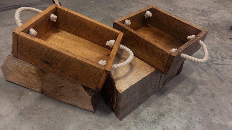 Boxes With Ropes Wooden Boxes With Handles - Etsy