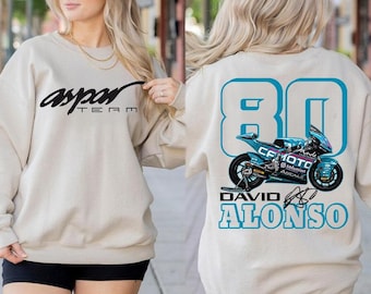 David Alonso Moto2 Shirt Vintage Racing Graphic Tee Motorcycle, David Alonso 80 Racing Fan Gift Unisex TShirt Race Day Apparel, MotoGP Shirt
