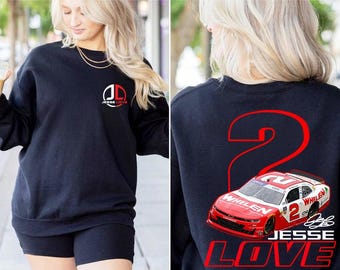 Jesse Love NASCAR O'Reilly Retro Racing Shirt, Vintage NASCAR O'Reilly Jesse Love Sweat Shirt, Race Car Fan Gift