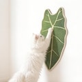 Botanical Alocasia Cat Scratcher, Peel & Stick Sisal Scratch Pad, Tropical Leaf Wall Art, Cat Enrichment Toy, Gift for Cat Lovers
