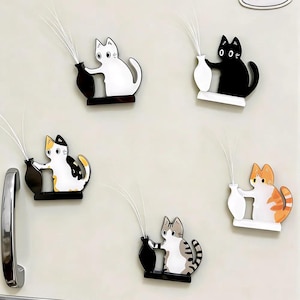 Handmade Cat Whisker Collector – Acrylic Magnetic Fridge Holder | Mini Keepsake, Pet Memorial Keepsake, Gift for Cat Lovers