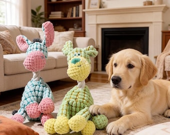 Dog Toys for Aggressive Chewers, Indestructible Squeaky Dog Toy, Interactive Puppy Chew Toy for Small Dogs, Durable Pet Gift