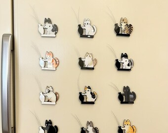 Handmade Cat Whisker Collector – Acrylic Magnetic Fridge Holder | Mini Keepsake, Pet Memorial Keepsake, Gift for Cat Lovers
