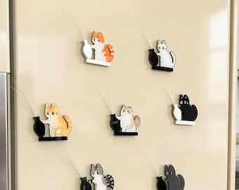 Handgefertigter Katzen Schnurrhaar Sammler – Acryl Magnetischer Kühlschrankhalter | Mini-Andenken, Haustier-Memorial-Andenken, Geschenk für Katzenliebhaber