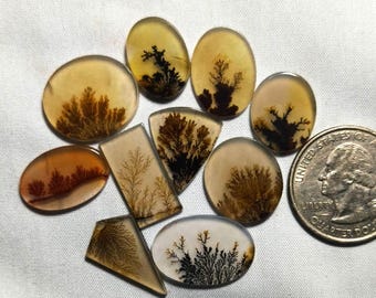 Dendritic Agate Pendant Necklace, Natural Gemstone Boho Jewelry, Handmade Spiritual Protection Stone