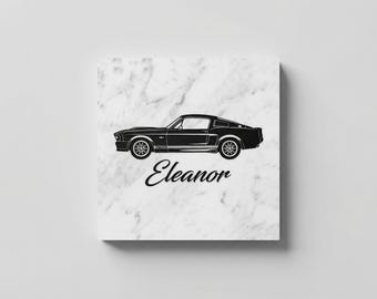 1967 Eleanor Mustang GT500 Marble Sign – Classic Muscle Car Decor