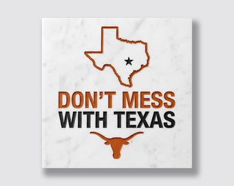 Personalized Texas Marble Plaque – Longhorn, Austin Star, Don't Mess With Texas Decor