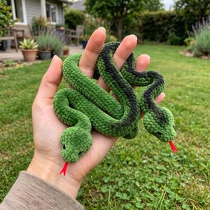 Realistische Schlangen-Amigurumi-Häkelanleitung | Anleitung für ein langes Plüschtier (PDF)