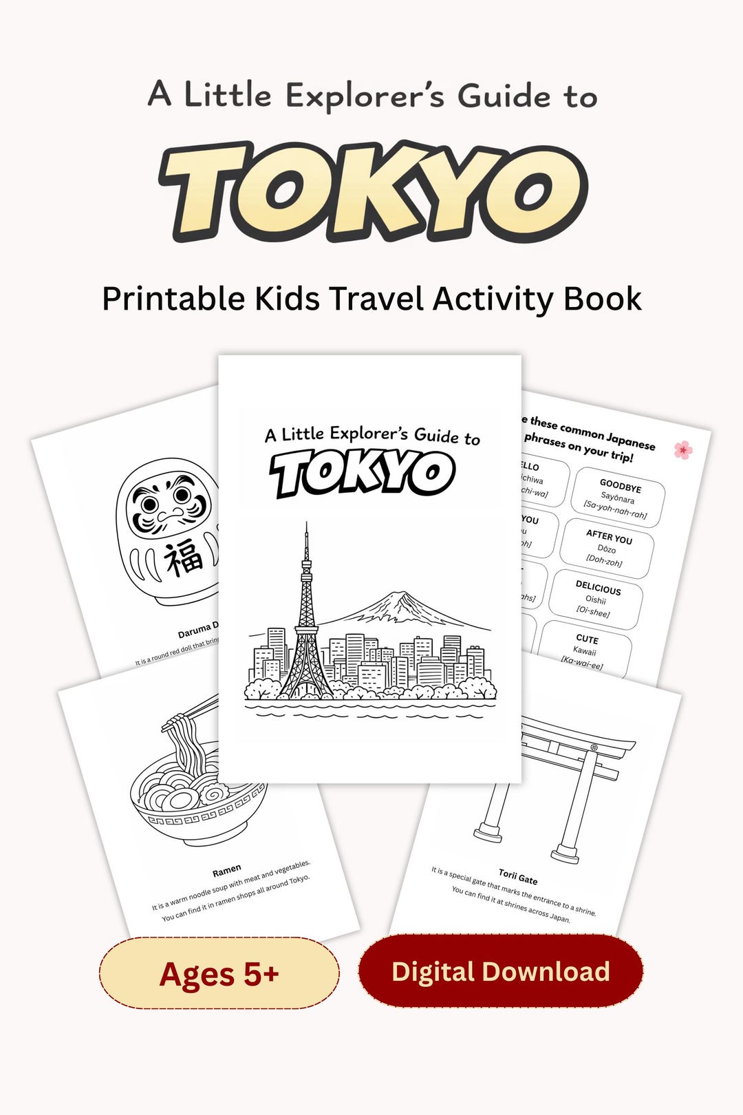 TOKYO | Printable Kids Travel Activity Book - Etsy Australia