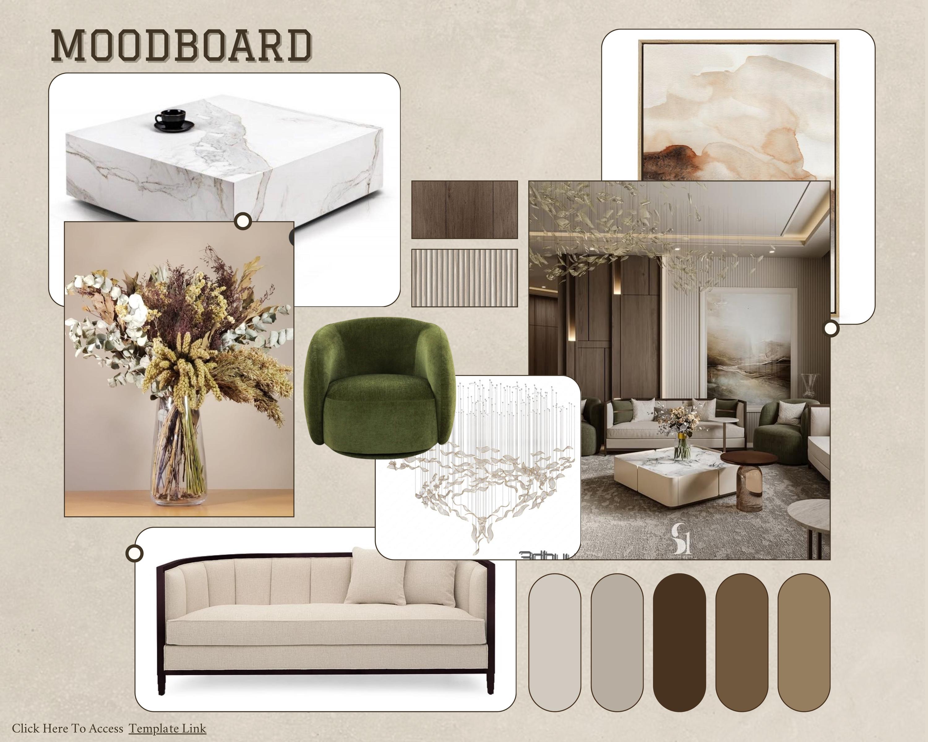 Luxury Minimalist Moodboard Template – Editable Canva Interior Design ...