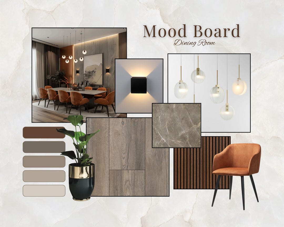 Dining Room Moodboard Template | Interior Design Canva Template - Etsy