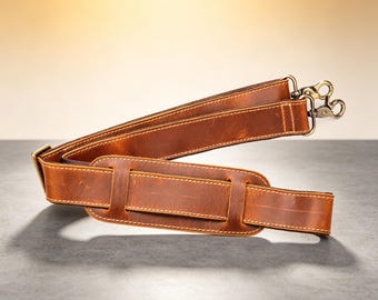 Tracolla personalizzata in vera pelle, tracolla di ricambio universale rinforzata per borse, in stile retrò con pelle bovina e fibbie in ottone.