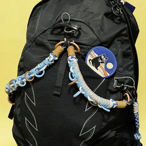 Gewebtes Seil Rucksack Mod Kit mit Wasserflasche Lanyard und Katzen Patch (doppelter Gurt)