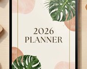 Botanical Theme 2026 Monthly Planner, Elegant Floral Calendar Printables