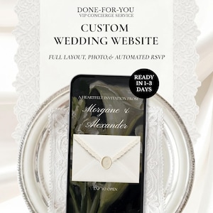 Custom Wedding Website Template, Personalized Wedding Website with RSVP, Interactive Invite Site, Bespoke Done for You Design Canva