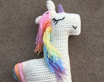 Crochet Unicorn ragdoll, cuddler, stuffed animal