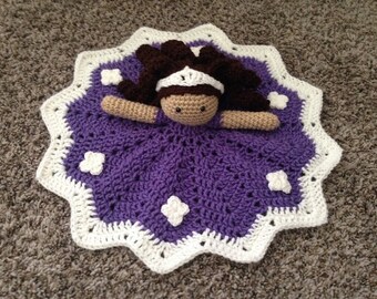 Crochet Sofia the First princess lovey, security blanket, doll, baby shower