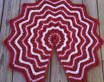 Crochet Alabama, Indiana, New Mexico St, Oklahoma, Stanford, Temple, Harvard, crimson and white Christmas tree skirt