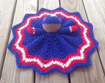 Crochet Captain America lovey, security blanket, doll, baby shower