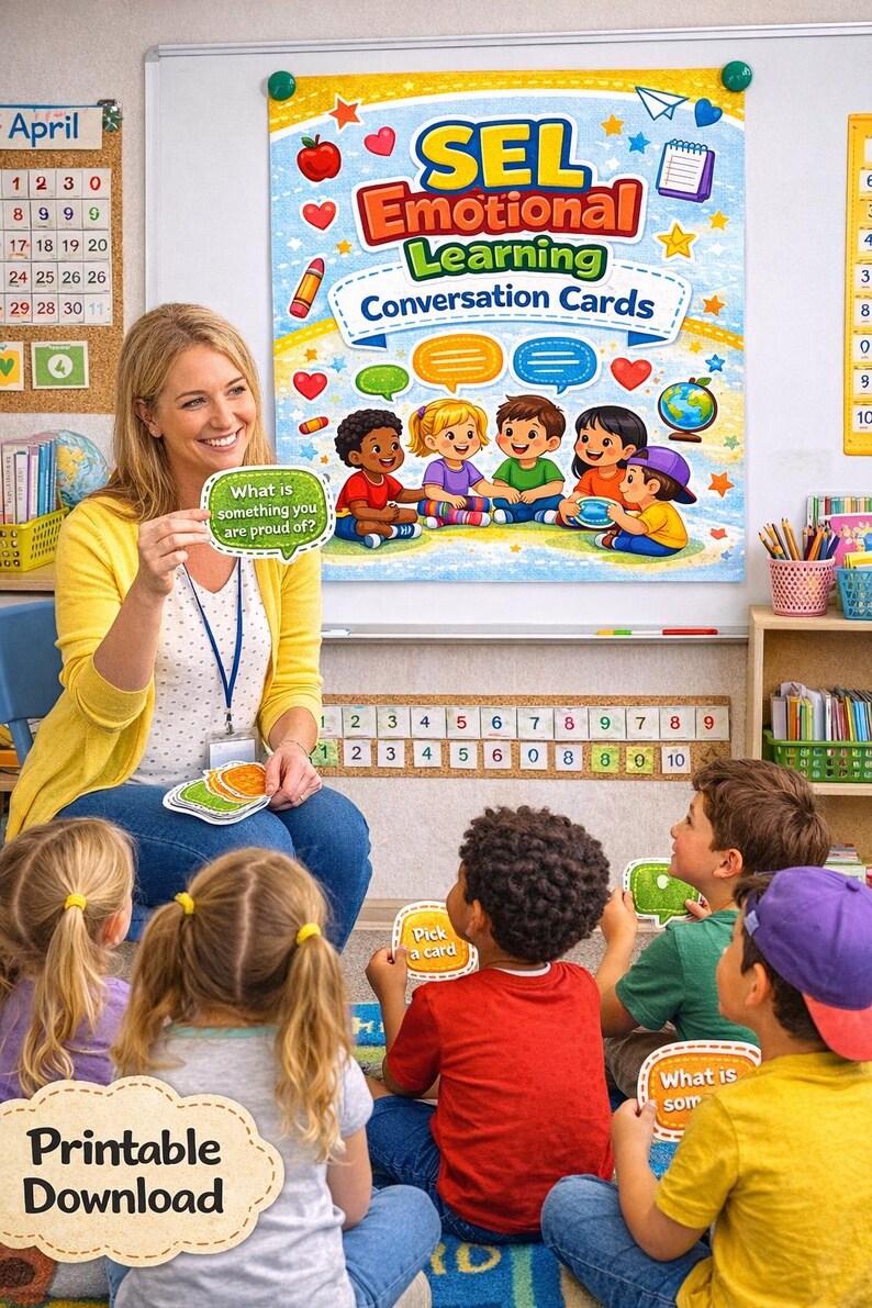 Social Emotional Learning Conversation Cards | SEL Printable Activity ...